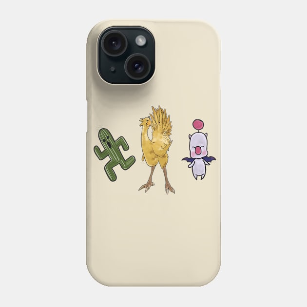 Final Fantasy Trio Phone Case by tesiamarieart