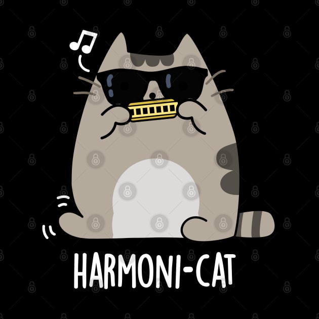 Harmoni-cat Cute Harmonica Cat Pun by punnybone