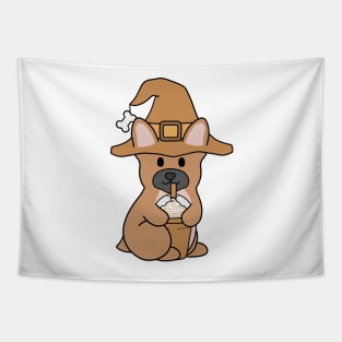 Pumpkin Spice French Bulldog Brown Tapestry