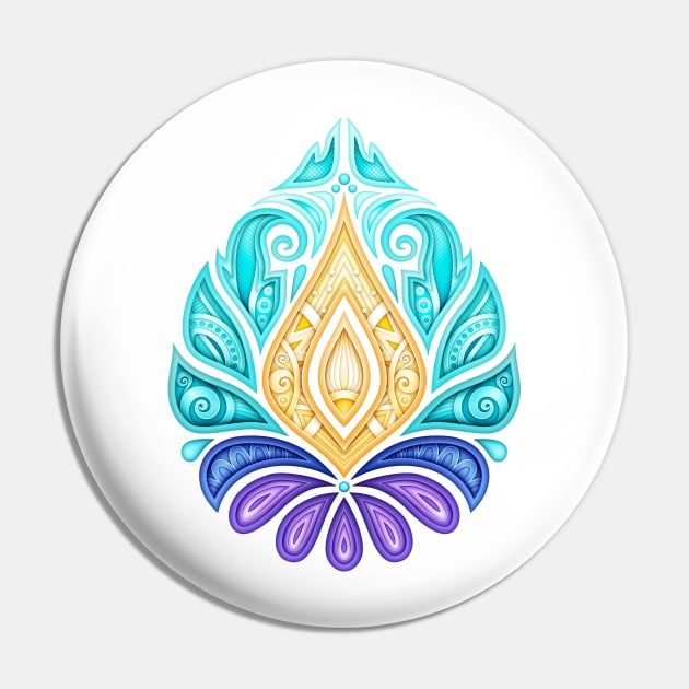 Colored Decorative Damask Design Element Pin by lissantee