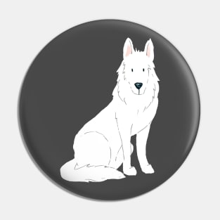 White German Shepherd Pin