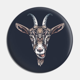 Goat Illustration Pin