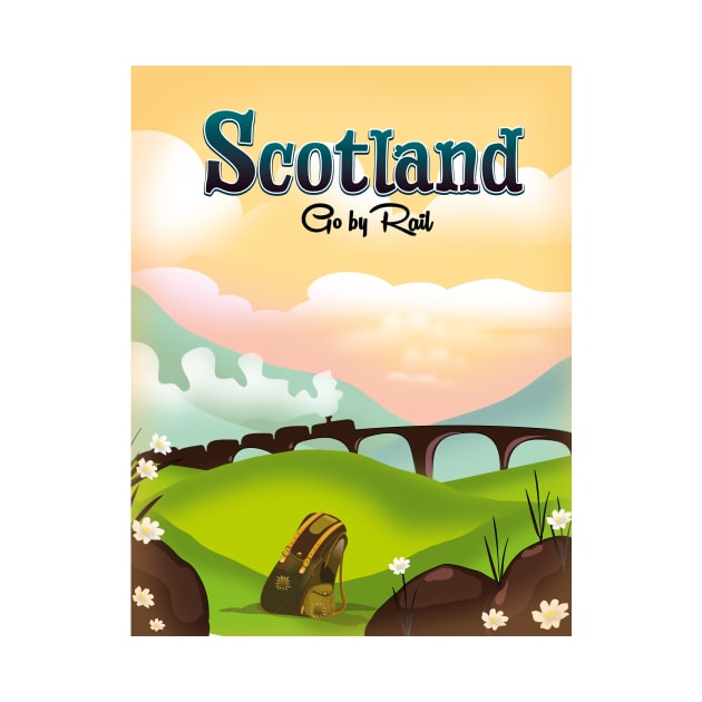 Scotland "Go by Rail" locomotive poster. by nickemporium1