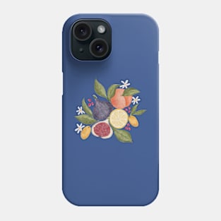 Hand painted watercolor vintage style fruits and leaves arrangement Phone Case