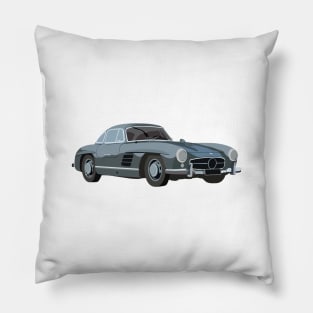 Grey Vintage Sport Car Pillow
