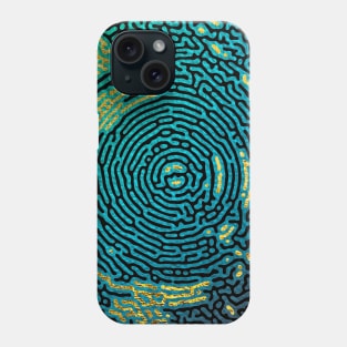 Dark Green Blue Maze Labyrinth to get Lost in. Phone Case