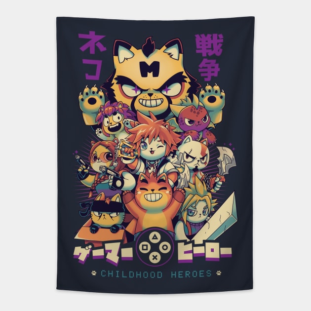 Childhood Heroes Tapestry by Yankenpop