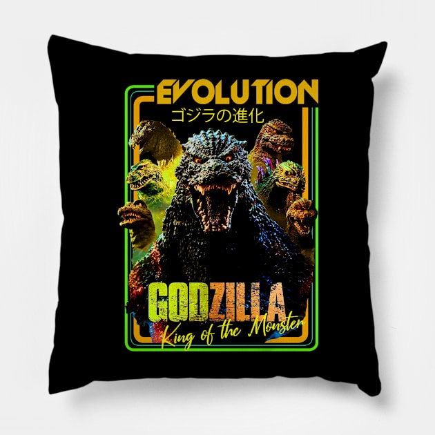 GODZILLA EVOLUTION Pillow by RAINYDROP