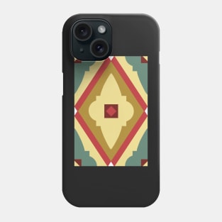 Abstract diamond geometric pattern red, yellow and green Phone Case