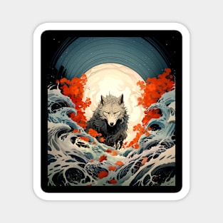Wolf 1: Once a Wolf, Always a Wolf on a Dark Background Magnet