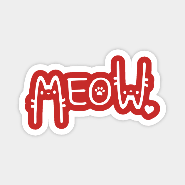 Meow Cat Magnet by The WYLD Tribe