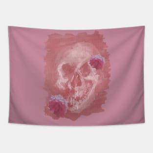 Dusty Rose Skull Tapestry