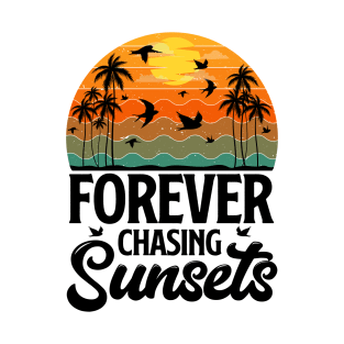 Forever Chasing Sunsets - Retro Sunset T-Shirt