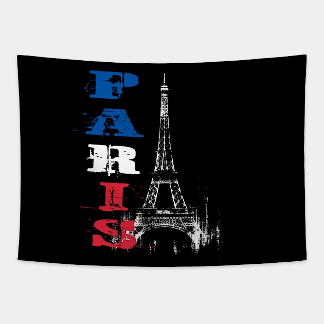 Eiffel Tower Grunge Silhouette Tapestry by MetalByte