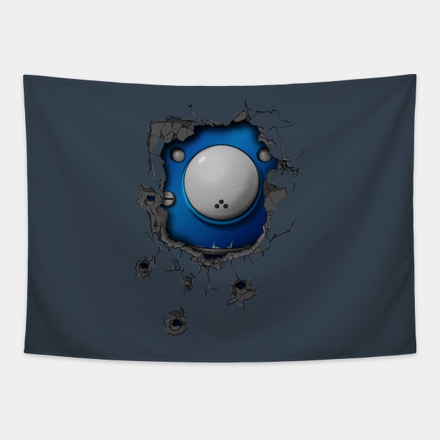 Bullet-riddled wall - Tachikoma Tapestry by heavyplasma