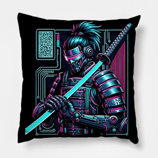 Samurai Cyberpunk Pillow