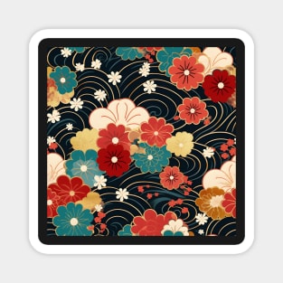 Floral circle kimono pattern Magnet