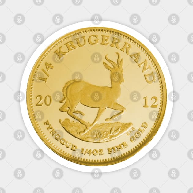 South African Krugerrand Gold Bullion Coin Magnet by zap