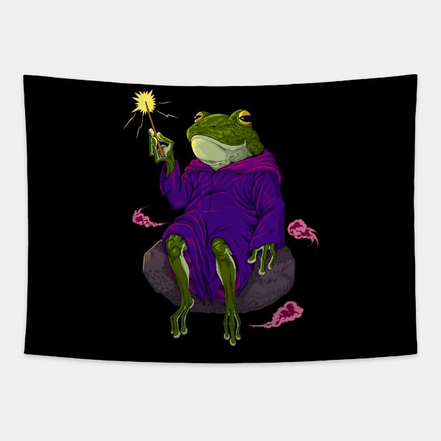 Wizard and magician - wizard frog Tapestry by Modern Medieval Design