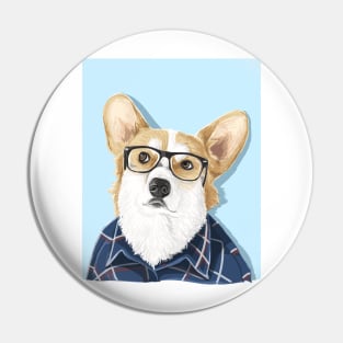 Nerd Corgi Pin