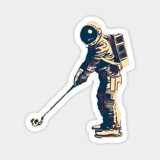 Astronaut Playing Golf Magnet