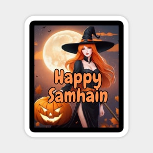 Happy Samhain Witch Magnet