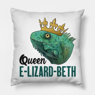 Funny Lizard Gift Queen E-Lizard-Beth Britain Pillow