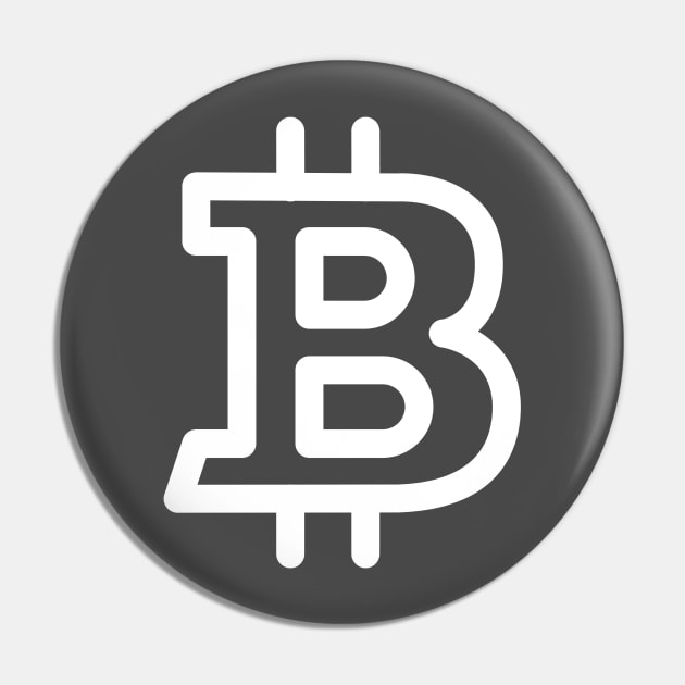 Bitcoin Logo white crypto Pin by My Crypto Design