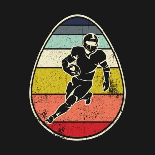 Retro Vintage Football Player Easter Eggs Family Kids T-Shirt