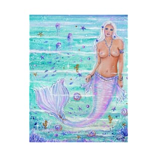 Blossoming ocean mermaid underwater art by Renee Lavoie T-Shirt