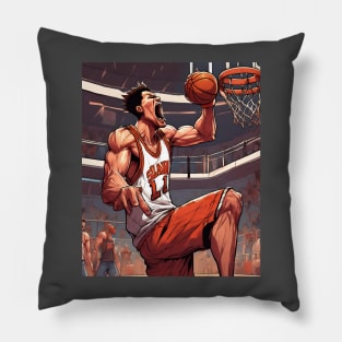 Powerfull slam dunk in pencil art Pillow