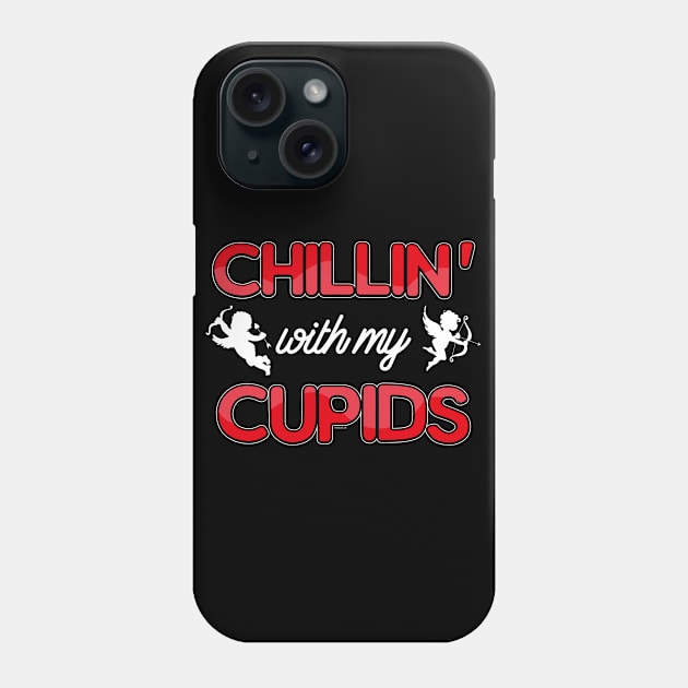 Valentine chillin with my cupids Phone Case by FamiLane