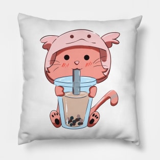 Axolotl Cat Bubble Tea Pillow