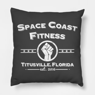 Space Coast Fitness - Fist (White) Pillow