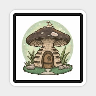 Mushroom Chalet Magnet