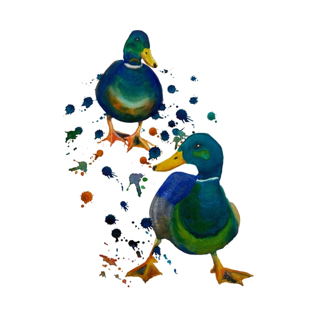 Splashy Ducks by wallaceart