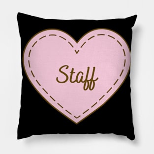 I Love Staff Simple Heart Design Pillow