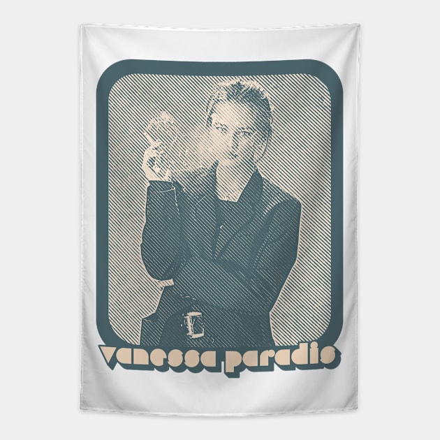 Vanessa Paradis /// Retro Style 80s Francophile Design Tapestry by DankFutura