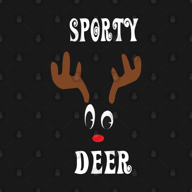 Sporty Reindeer Deer Red nosed Christmas Deer Hunting Hobbies Interests by familycuteycom