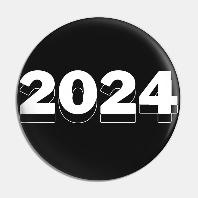 new year 2024 gift typography New Year 2024 Gift Pin TeePublic
