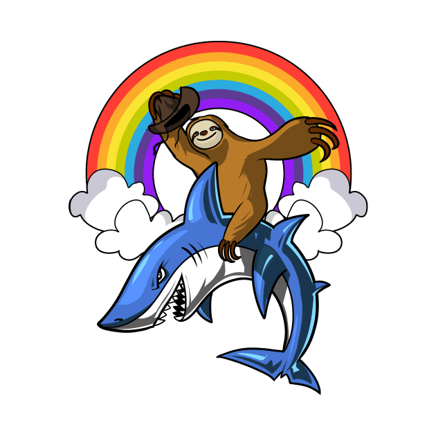 Sloth Riding Shark by underheaven