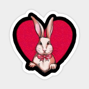 Happy Valentine A Bunny With Heart, Love Symbol Magnet