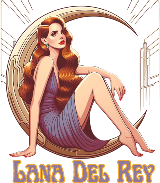 Lana Del Rey - Deco Moon Kids T-Shirt by Tiger Mountain Design Co.