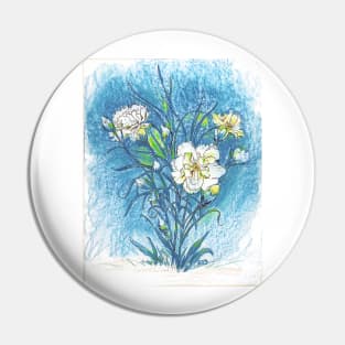 Carnation Flowers color pencil Pin