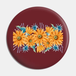 Watercolor Sunflower Paint Pin