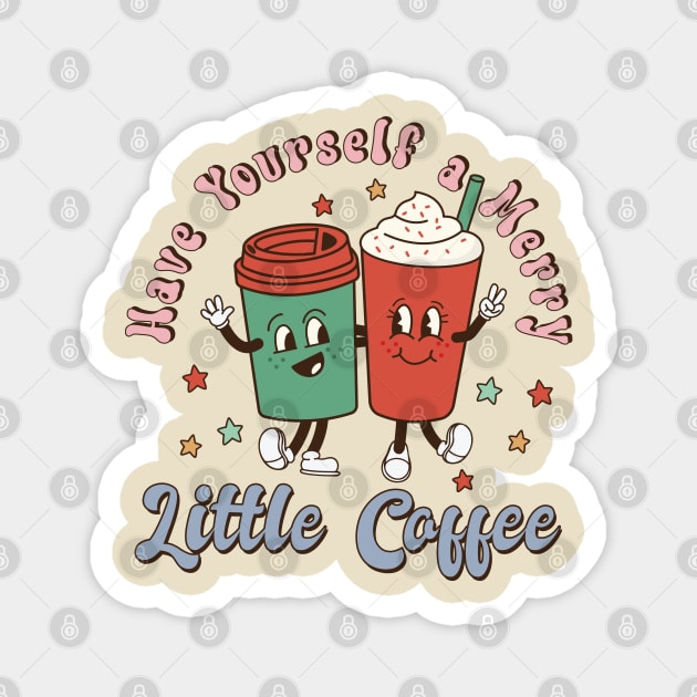 Retro Christmas Have Yourself a Merry Little Coffee Magnet by Nova Studio Designs