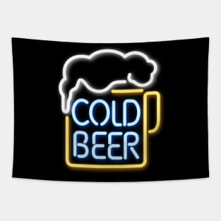 Cold Beer Neon Sign Tapestry