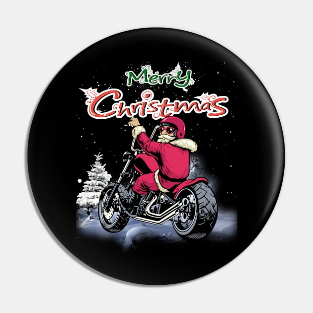 Santa Claus Christmas USA Biker Motorcycle Motorbike Lover Pin by paynegabriel