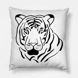 Tiger Line Art Hand Drawn Pillow