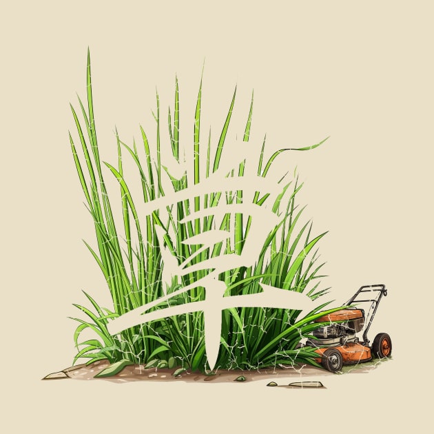 Lawnmower In Grass by Alpis Inspired